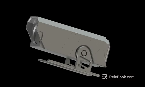 3D Rendered Gray Mechanical Component With Circular Joint And Flat Base Structure 3d model 