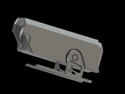 3D Rendered Gray Mechanical Component With Circular Joint And Flat Base Structure 3d model