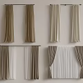 Modern Curtain Window Screen Cloth Curtain Gauze Blinds Plain Color Curtain Solid Color Curtain Roman Rod 3d model