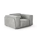 Modern Single Sofa with Soft Gray Fabric Upholstery and Comfortable Armrest Design 3d model