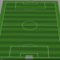 High Quality Football Field Turf With Goal Posts And White Markings