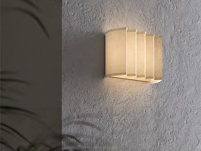 Modern Minimalist Wall Lamp With Fabric Shade On Textured Wall And Soft Lighting 3d model