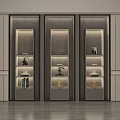 Modern Style Decorative Cabinets With Glass Doors Interior Lighting And Display Shelves
