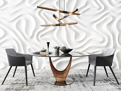 Modern Table and Chair Combination Dining Table and Chair Combination 3d model