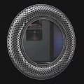 Circular Decorative Mirror With Intricate Golden Patterned Frame Reflecting Interior View 3d model