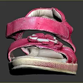 Pink Kids Sandals With Flower Decoration And Velcro Straps Comfortable Sole