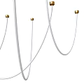 Modern Elegant Chandelier With White Curved Lines And Gold Accents For Interior