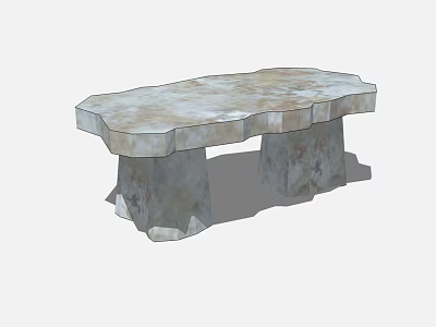 Natural Stone Landscape Seat with Irregular Shape and Textured Surface for Outdoor Garden 3d model