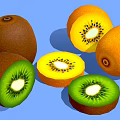 Whole and Sliced Kiwi Oranges with Green and Orange Flesh
