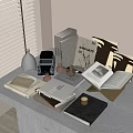 Elegant Decorative Ornament Set With Vintage Camera Books Vase Candle Envelope And Snail Shell