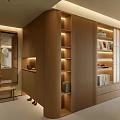 Modern Open Living Dining Room Interior With Wooden Table Chairs Pendant Lights TV And Cabinets