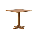 Sturdy Square Wooden Dining Table With Central Pedestal And Cross Leg Base