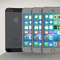 Apple iPhone 6s Smartphones in Various Colors with Screen Displaying Apps 3d model