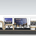 High end Automobile Exhibition Booth Modern Design With Display Area Seats And Screen