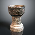 Ancient Bronze Sculpture Carving With Pedestal Base And Decorative Patterns