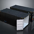 Black Container Truck With Open Door And White Interior For Transportation