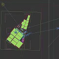 Industrial Plant Layout With Multiple Large Buildings Green Lawn And River