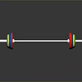Gym Fitness Barbell Equipment With Colorful Weight Plates And White Bar
