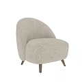 Modern Beige Single Sofa With Textured Plush Fabric And Wooden Legs Design
