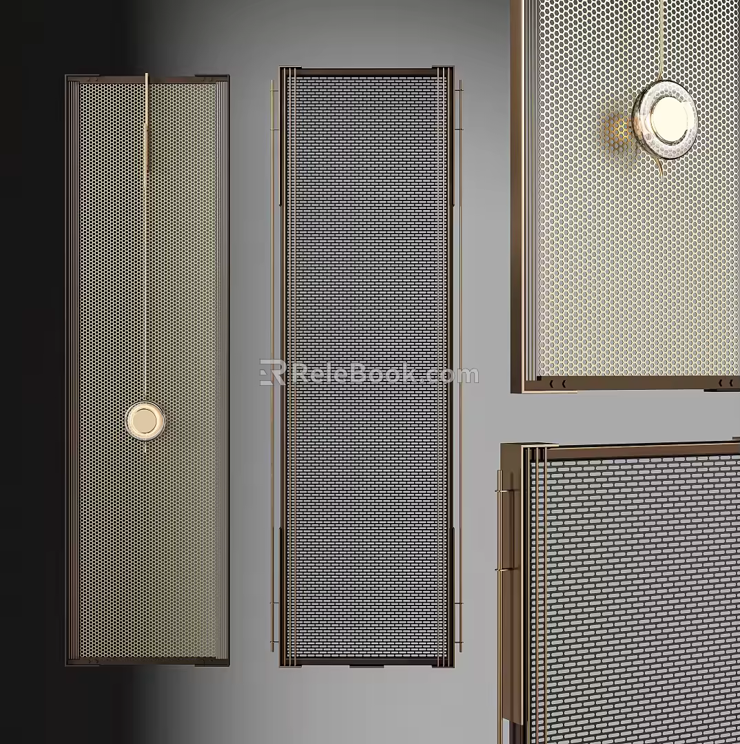 Modern metal screen partition 3d model