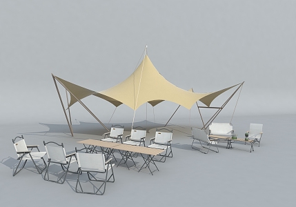 Modern Outdoor Table and Chair Outdoor Tent Seat 3d model