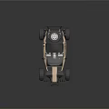 Open Frame Off Road Dune Buggy With Black Beige Exterior Roof Lights And Large Tires