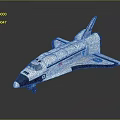Detailed NASA Space Shuttle Model With White Body And Black Wings