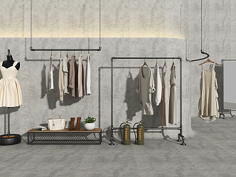 Industrial LOFT Hanger Clothing Store Props 3d model