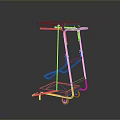 Practical Metal Mobile Cart With Upper And Lower Shelves And Wheels