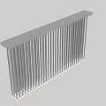 Modern Linear Chandelier Design With Vertical Metal Strips For Interior Decoration