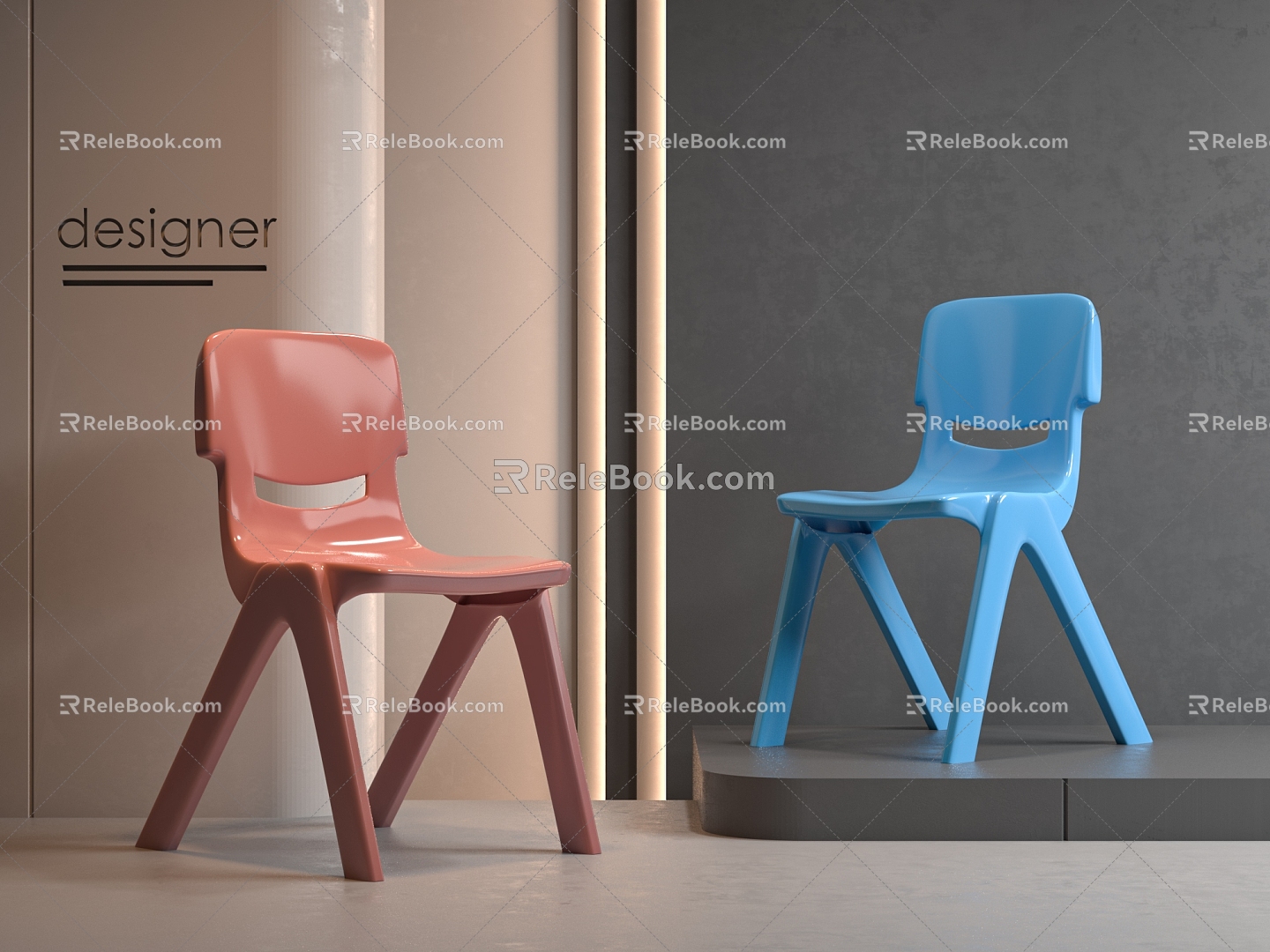 Modern children's chair 3d model