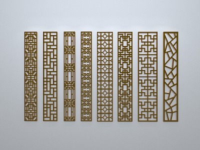 Chinese-style window grilles silhouette pane window sill border openwork window model