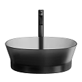 Purple Frosted Glass Washbasin With Multiple Colors Option And Black Faucet