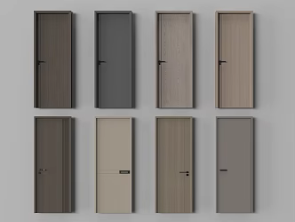 Modern door guest room door single door wooden door 3d model