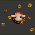 Modern Cartoon Characters New Year Rabbit Fu Rabbit Money Rabbit 3d model