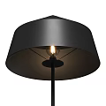 Modern Black And Light Gray Minimalist Floor Lamp With Cone Shaped Shade And Slender Metal Stand