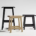 Modern Minimalist Stools Set with Black and Wooden Design for Home Decor