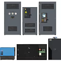 Modern Industrial Control Cabinets With Digital Display Control Buttons And Gauges 3d model