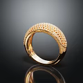 Gorgeous Gold Jewelry Ring With Dense Diamond Studded Surface And Elegant Craftsmanship