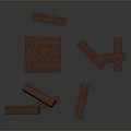 Wooden Block Stacking Tower Game with Fallen Pieces and Playful Design