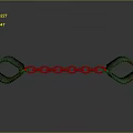 Rusted Iron Shackles Connected By Chain On Gray Background With Reflection