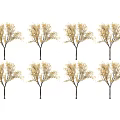 Multiple Golden Leaf Trees in Autumn Landscape with Yellow Foliage and Straight Trunks