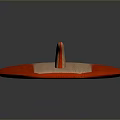 Stylish Red And Wooden Surfboard With Long Shape And Tail Fin For Daily Use