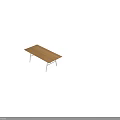 Sleek Dining Table Set With Wooden Tabletop And Metal Frame Design 3d model