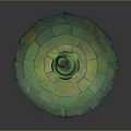 Glowing Green Lantern Scene Component With Grid Panels And Decorative Platform