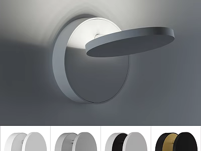 Modern Sleek Wall Lamp With Round Design And Multiple Color Variants For Home Decor 3d model