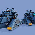 Modern robot space armor-piercing projectile tank 3d model