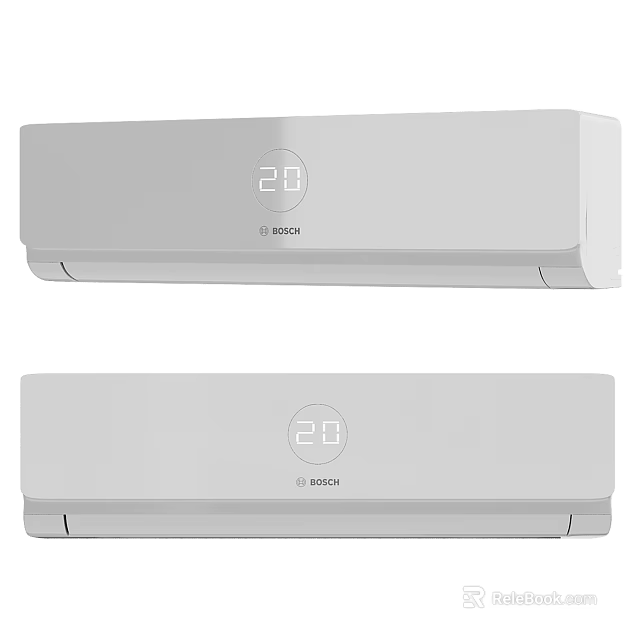 BOSCH White Air Conditioner Fan Two Units With 28 Degree 3d model 