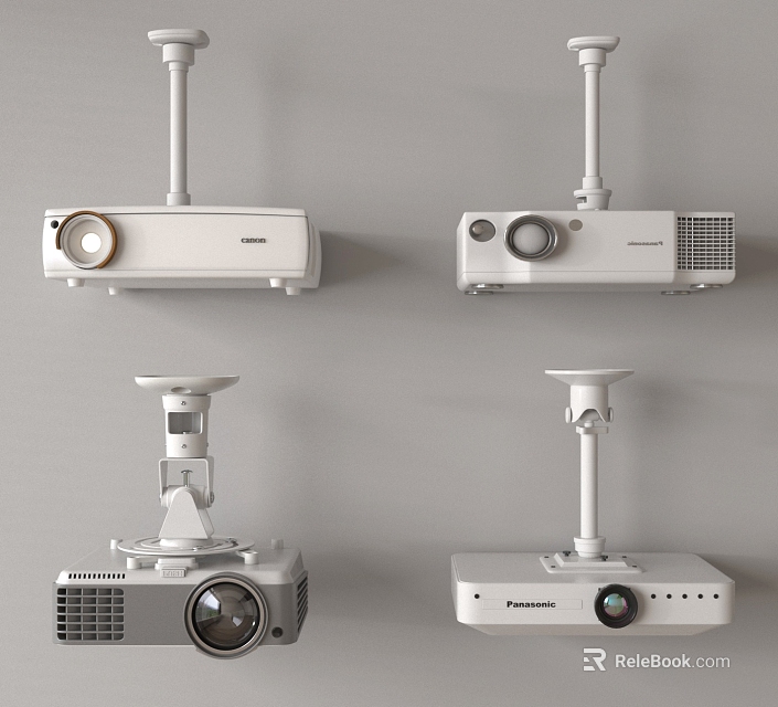 Various Types Of Projection Monitoring Devices With Modern Designs And Clear Surveillance Functions 3d model 