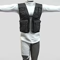 Stylish Clothing Outfit Featuring Black Vest White Top Gray Pants And Black Shoes